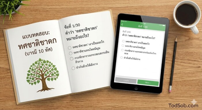 แบบทดสอบ "ทศชาติชาดก" 30 ข้อ