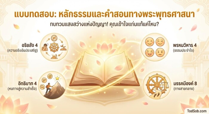 แบบทดสอบ "หลักธรรมและคำสอน" 30 ข้อ