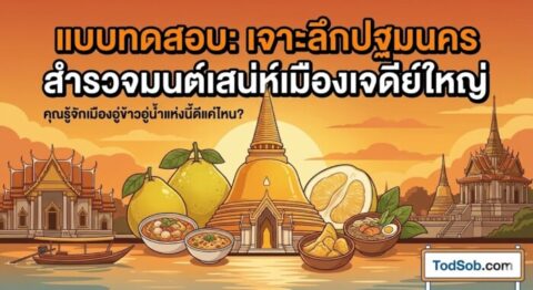 แบบทดสอบ: "เจาะลึกปฐมนคร สำรวจมนต์เสน่ห์เมืองเจดีย์ใหญ่"