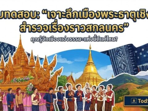 แบบทดสอบ: "เจาะลึกเมืองพระธาตุเชิงชุม สำรวจเรื่องราวสกลนคร"