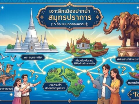 แบบทดสอบ: เจาะลึกเมืองปากน้ำ สำรวจมนต์เสน่ห์สมุทรปราการ (15 ข้อ)