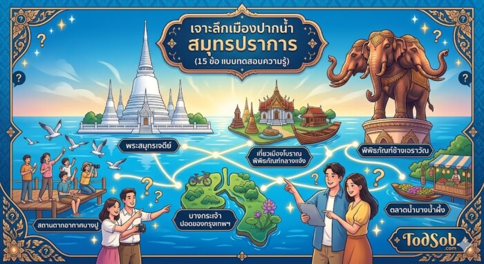 แบบทดสอบ: เจาะลึกเมืองปากน้ำ สำรวจมนต์เสน่ห์สมุทรปราการ (15 ข้อ)