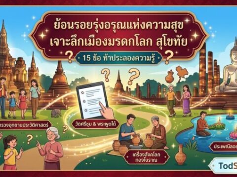 แบบทดสอบ: ย้อนรอยรุ่งอรุณแห่งความสุข เจาะลึกเมืองมรดกโลก สุโขทัย (15 ข้อ)
