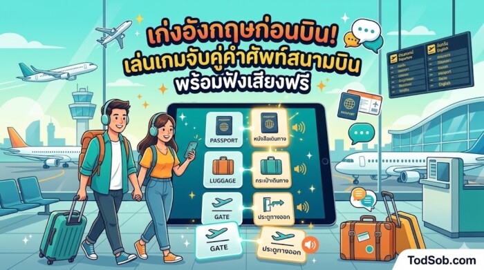 เก่งอังกฤษก่อนบิน! เล่นเกมจับคู่คำศัพท์สนามบิน พร้อมฟังเสียงฟรี