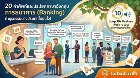 20 คำศัพท์และประโยคภาษาอังกฤษ การธนาคาร (Banking) ทำธุรกรรมต่างประเทศได้มั่นใจ!