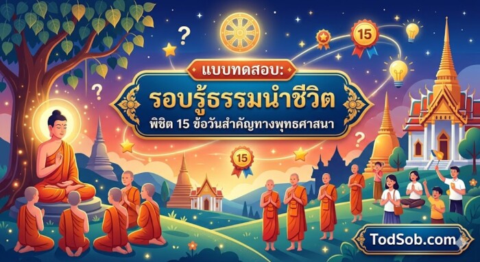 แบบทดสอบ: รอบรู้ธรรมนำชีวิต พิชิต 15 ข้อวันสำคัญทางพุทธศาสนา