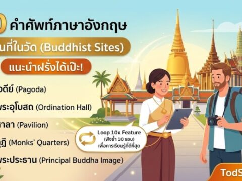 20 คำศัพท์ภาษาอังกฤษ สถานที่ในวัด (Buddhist Sites) แนะนำฝรั่งได้เป๊ะ!