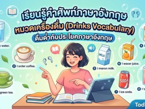 เรียนรู้คำศัพท์ภาษาอังกฤษ หมวดเครื่องดื่ม (Drinks Vocabulary) ดื่มด่ำกับประโยคภาษาอังกฤษ