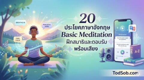 20 ประโยคภาษาอังกฤษ Basic Meditation ฝึกสมาธิและตอบรับ พร้อมเสียง