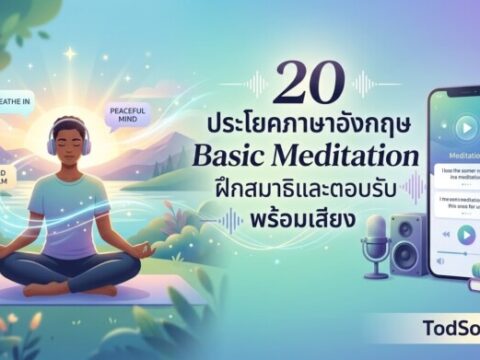 20 ประโยคภาษาอังกฤษ Basic Meditation ฝึกสมาธิและตอบรับ พร้อมเสียง
