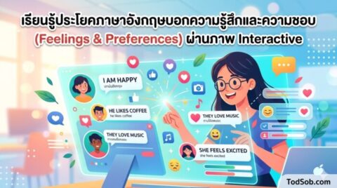 เรียนรู้ประโยคภาษาอังกฤษบอกความรู้สึกและความชอบ (Feelings & Preferences) ผ่านภาพ Interactive