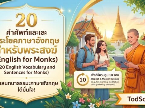 20 คำศัพท์และประโยคภาษาอังกฤษ สำหรับพระสงฆ์ (English for Monks)