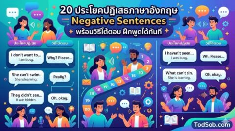 20 ประโยคปฏิเสธภาษาอังกฤษ Negative Sentences พร้อมวิธีโต้ตอบ ฝึกพูดได้ทันที