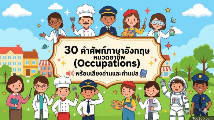 30 คำศัพท์ภาษาอังกฤษ หมวดอาชีพ (Occupations) พร้อมเสียงอ่านและคำแปล