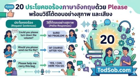 20 ประโยคขอร้องภาษาอังกฤษด้วย Please พร้อมวิธีโต้ตอบอย่างสุภาพ และเสียง