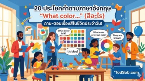 20 ประโยคคำถามภาษาอังกฤษ "What color…" (สีอะไร) ถาม-ตอบเรื่องสีในชีวิตประจำวัน!