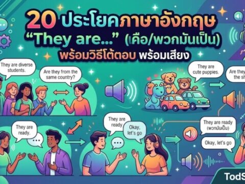 20 ประโยคภาษาอังกฤษ "They are…" (พวกเขาคือ/พวกมันเป็น) พร้อมวิธีโต้ตอบ พร้อมเสียง