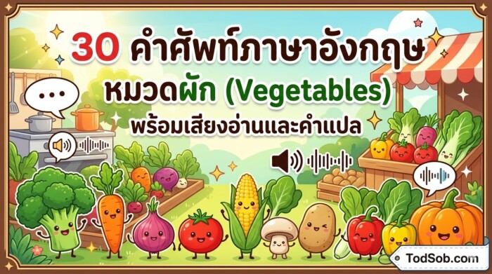 30 คำศัพท์ภาษาอังกฤษ หมวดผัก (Vegetables) พร้อมเสียงอ่านและคำแปล