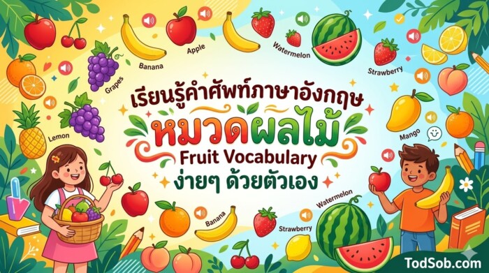 เรียนรู้คำศัพท์ภาษาอังกฤษ หมวดผลไม้ (Fruit Vocabulary) ง่ายๆ ด้วยตัวเอง