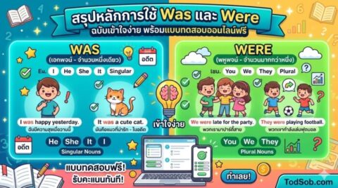 สรุปหลักการใช้ Was และ Were ฉบับเข้าใจง่าย พร้อมแบบทดสอบออนไลน์ฟรี