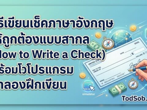 วิธีเขียนเช็คภาษาอังกฤษให้ถูกต้องแบบสากล (How to Write a Check) พร้อมโปรแกรมจำลองฝึกเขียน