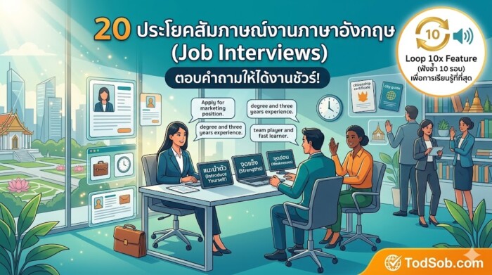 20 ประโยคสัมภาษณ์งานภาษาอังกฤษ (Job Interviews) ตอบคำถามให้ได้งานชัวร์!