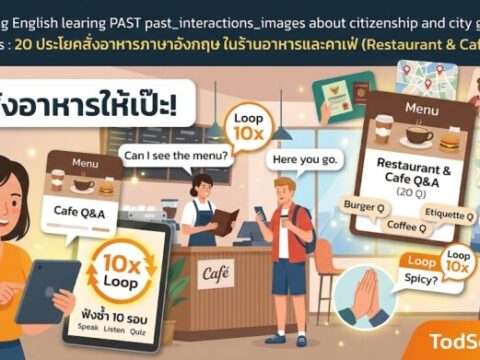 20 ประโยคสั่งอาหารภาษาอังกฤษ ในร้านอาหารและคาเฟ่ (Restaurant & Cafe Q&A)