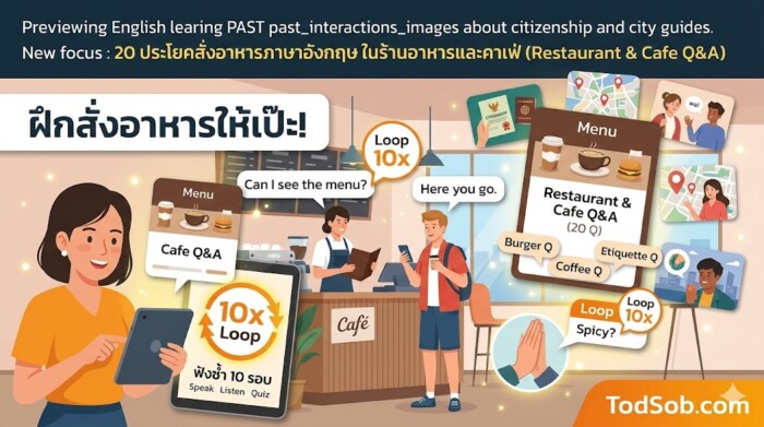 20 ประโยคสั่งอาหารภาษาอังกฤษ ในร้านอาหารและคาเฟ่ (Restaurant & Cafe Q&A)