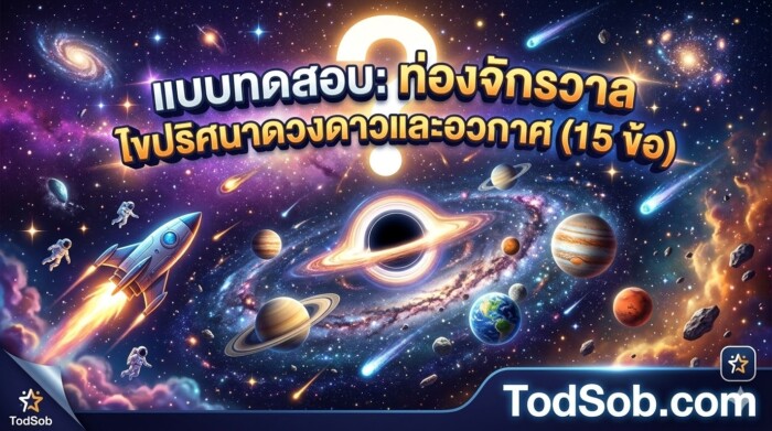 แบบทดสอบ: ท่องจักรวาล ไขปริศนาดวงดาวและอวกาศ (15 ข้อ)