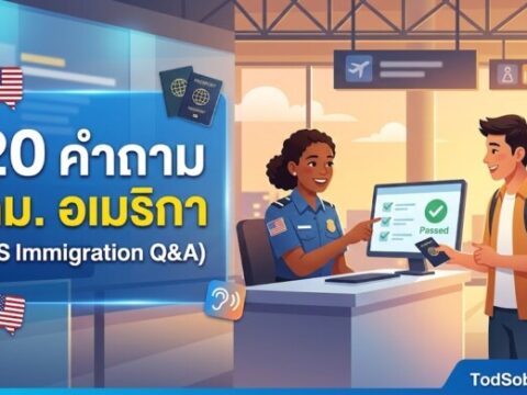 20 คำถาม ตม. อเมริกา (US Immigration) พร้อมคำแปลและเสียงอ่าน