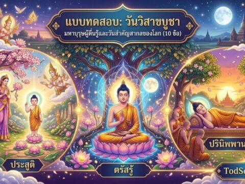 แบบทดสอบ: วันวิสาขบูชา มหาบุรุษผู้ตื่นรู้และวันสำคัญสากลของโลก (10 ข้อ)