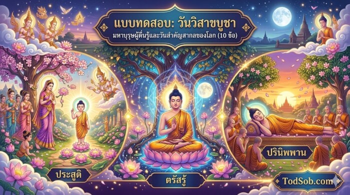 แบบทดสอบ: วันวิสาขบูชา มหาบุรุษผู้ตื่นรู้และวันสำคัญสากลของโลก (10 ข้อ)