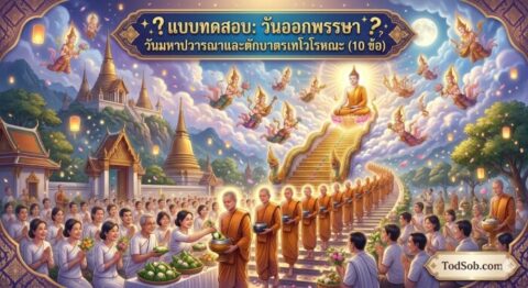 แบบทดสอบ: วันออกพรรษา วันมหาปวารณาและตักบาตรเทโวโรหณะ (10 ข้อ)