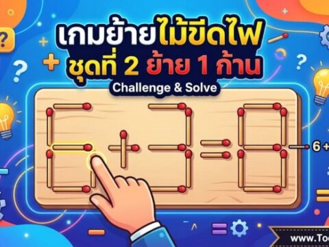 เกมย้ายไม้ขีดไฟ ชุดที่ 2 ย้าย 1 ก้าน