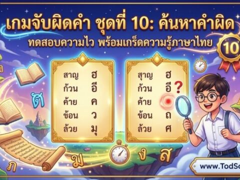 เกมจับผิดคำ ชุดที่ 10: ค้นหาคำผิด ทดสอบความไว พร้อมเกร็ดความรู้ภาษาไทย