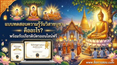 แบบทดสอบความรู้วันวิสาขบูชา คืออะไร? พร้อมรับเกียรติบัตรออนไลน์ฟรี